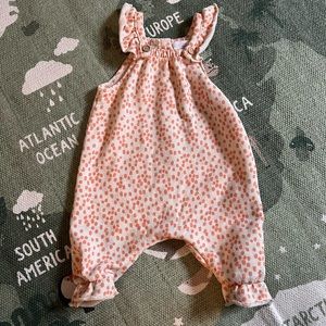 Zara ruffle spotted overalls